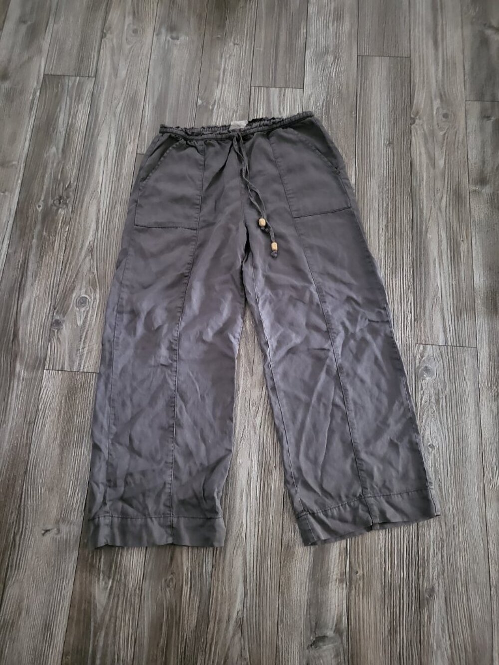 Joie 100% Lyocell Charcoal Gray Wide Leg Boho Pants Size Small